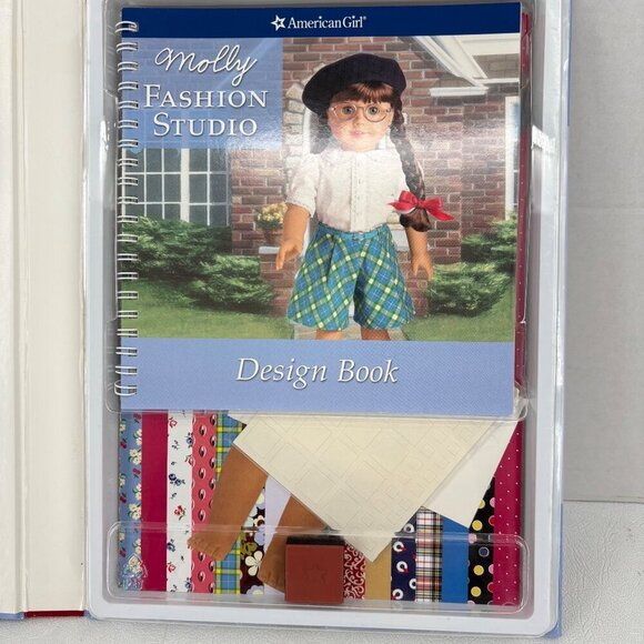 American Girl Molly Fashion Studio Kit Paper Doll Design Book Fabric Prints - Picture 3 of 9
